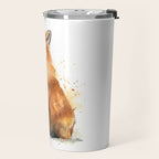 Fox Watercolor Red Fox Painting Travel Mug Gallery Image 2