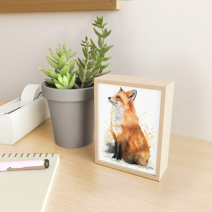 Fox Watercolor Red Fox Painting Mini Art Print Gallery Image 2