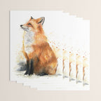 Fox Watercolor Red Fox Painting Wrapping Paper Gallery Image 3