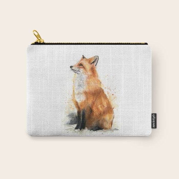 Fox Watercolor Red Fox Painting Carry All Pouch Gallery Image 1