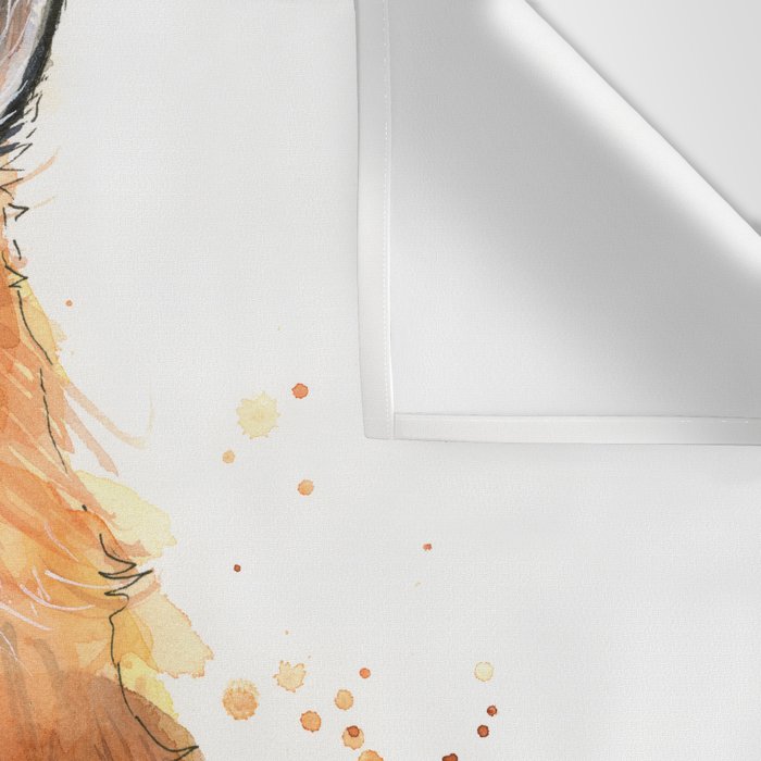 Fox Watercolor Red Fox Painting Wall Tapestry Gallery Image 3