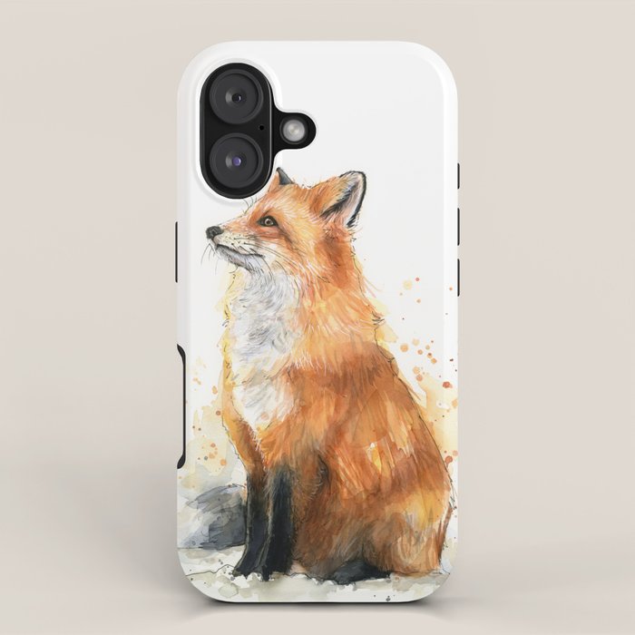 Fox Watercolor Red Fox Painting iPhone Case Gallery Image 1
