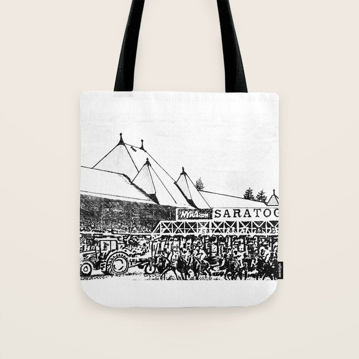 "The Starting Gate" Saratoga Springs Race Course Track Tote Bag Gallery Image 1