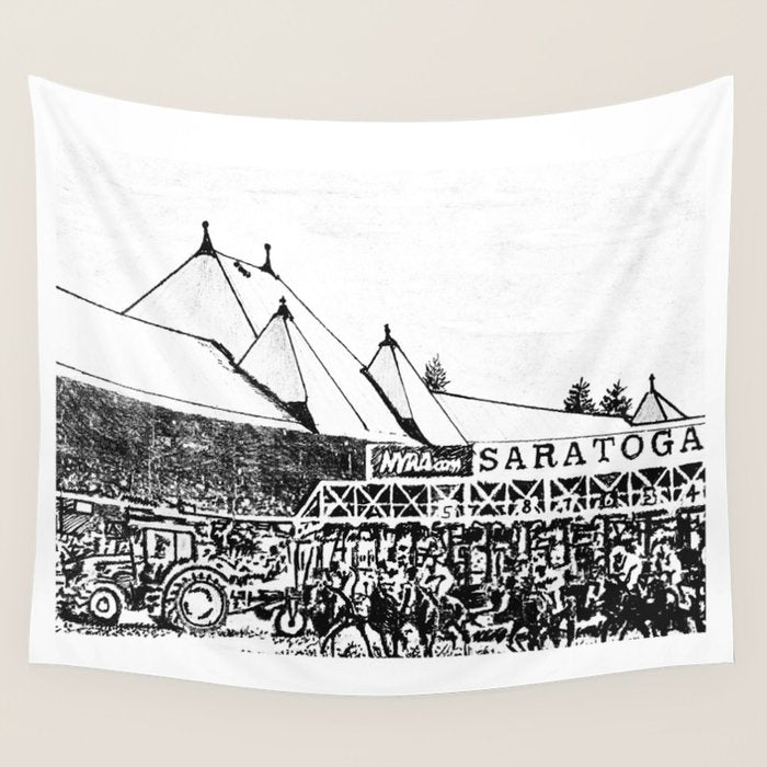"The Starting Gate" Saratoga Springs Race Course Track Wall Tapestry Gallery Image 4