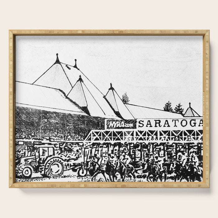 "The Starting Gate" Saratoga Springs Race Course Track Serving Tray Gallery Image 1