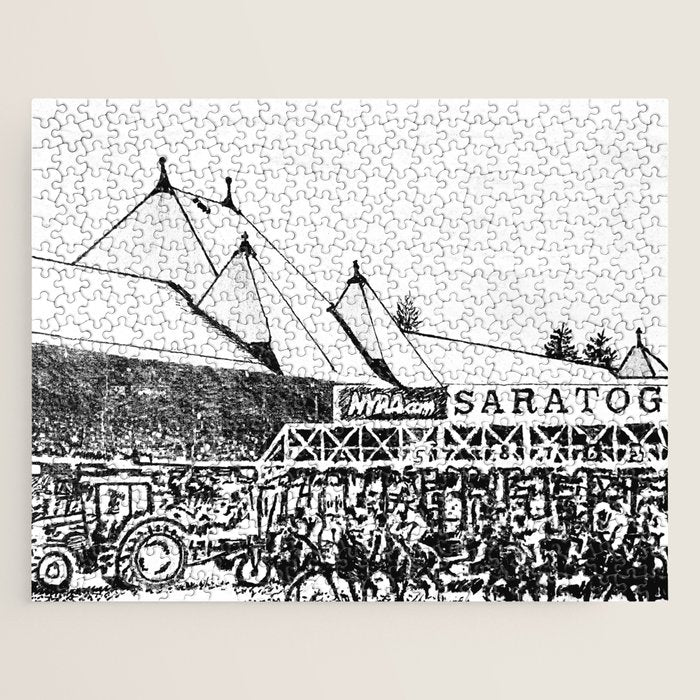 "The Starting Gate" Saratoga Springs Race Course Track Jigsaw Puzzle Gallery Image 1