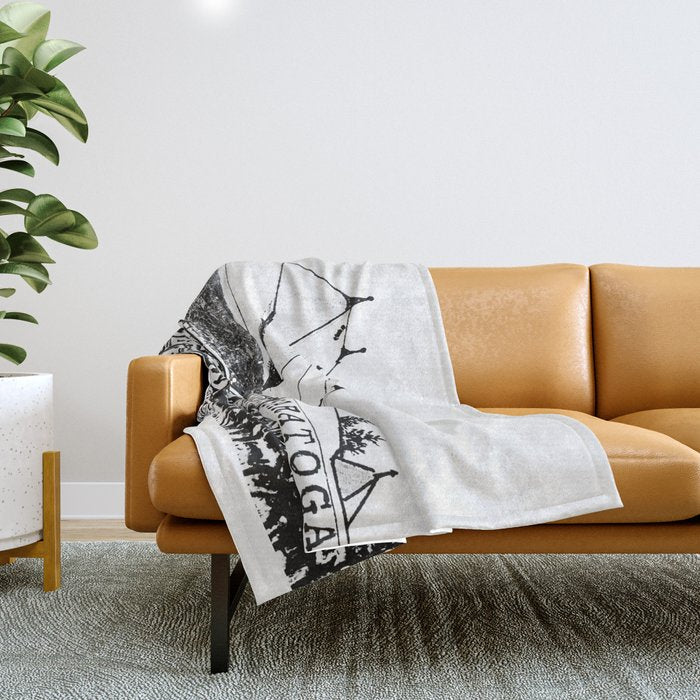 "The Starting Gate" Saratoga Springs Race Course Track Throw Blanket