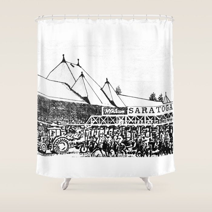 "The Starting Gate" Saratoga Springs Race Course Track Shower Curtain Gallery Image 1