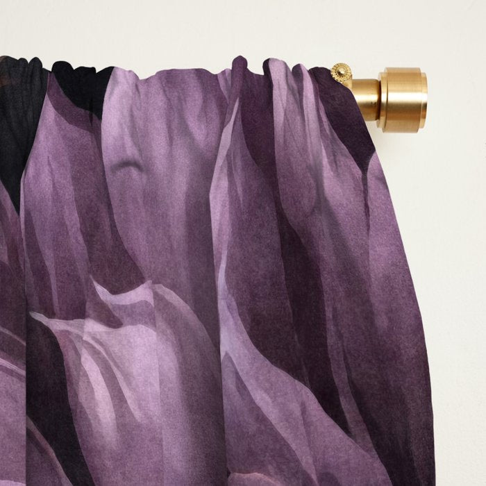 Moody Flowers Burgundy Purple Pink Window Curtain Gallery Image 2
