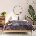 Moody Flowers Burgundy Purple Pink Comforter Gallery Image 3