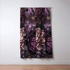 Moody Flowers Burgundy Purple Pink Window Curtain Gallery Image 3
