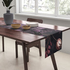 Moody Flowers Burgundy Purple Pink Table Runner Gallery Image 2
