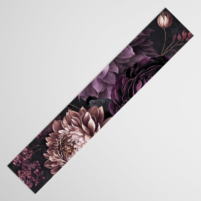 Moody Flowers Burgundy Purple Pink Table Runner Gallery Image 3