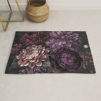 Moody Flowers Burgundy Purple Pink Rug Gallery Image 1