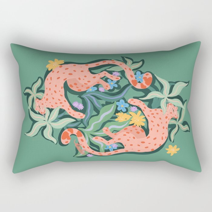 Wild Blush Cheetahs Rectangular Pillow Gallery Image 2