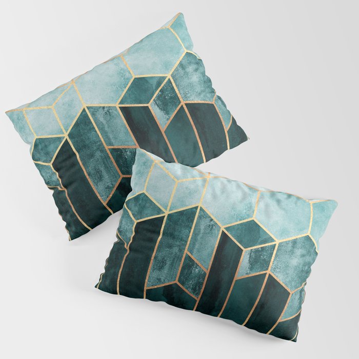 Teal Hexagons Pillow Sham Gallery Image 1