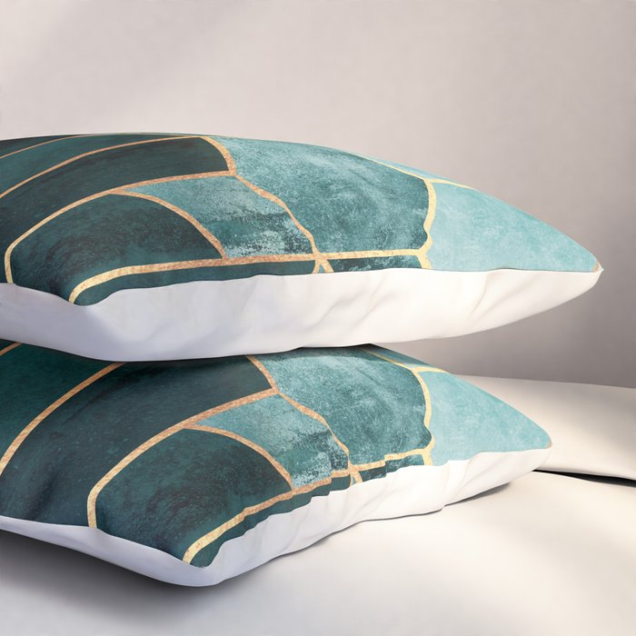 Teal Hexagons Pillow Sham Gallery Image 3