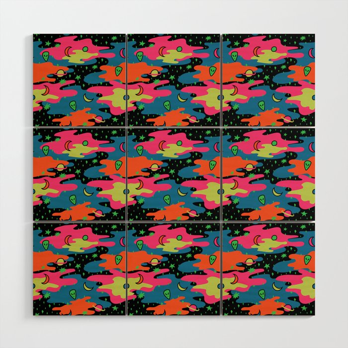 Psychedelic Space Wood Wall Art Gallery Image 1