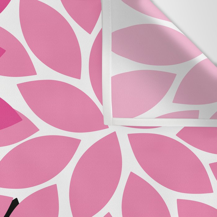 Bold Colorful Hot Pink Black Dahlia Flower Burst Petals Wall Tapestry Gallery Image 3