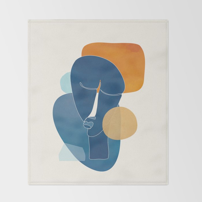 Abstract Mask Design 2 Throw Blanket Gallery Image 2