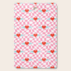 Red love heart checkered pattern Cutting Board Gallery Image 1