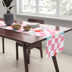 Red love heart checkered pattern Table Runner Gallery Image 2