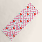 Red love heart checkered pattern Yoga Mat Gallery Image 1