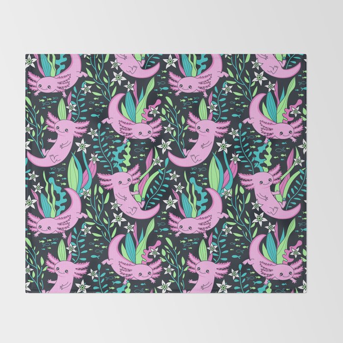 Swimming Axolotls Throw Blanket Gallery Image 2