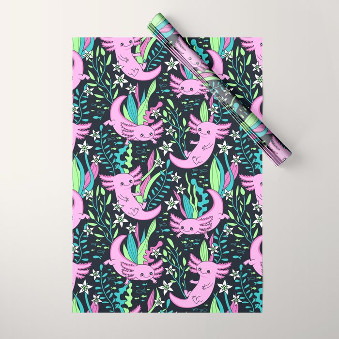Swimming Axolotls Wrapping Paper Gallery Image 1