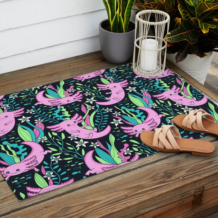 Swimming Axolotls Outdoor Rug Gallery Image 2