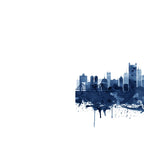 Boston Skyline Watercolor Blue, Art Print By Synplus Coffee Mug Gallery Image 2