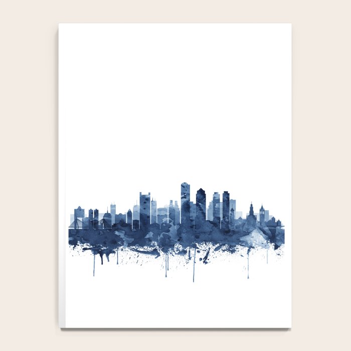 Boston Skyline Watercolor Blue, Art Print By Synplus Notebook Gallery Image 4