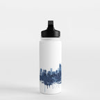 Boston Skyline Watercolor Blue, Art Print By Synplus Water Bottle Gallery Image 3