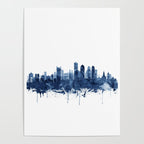 Boston Skyline Watercolor Blue, Art Print By Synplus Poster Gallery Image 4
