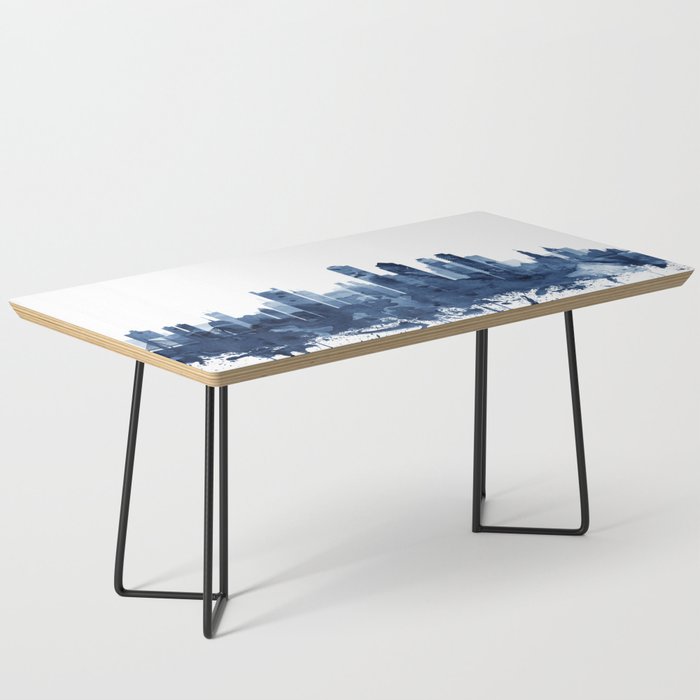 Boston Skyline Watercolor Blue, Art Print By Synplus Coffee Table Gallery Image 1