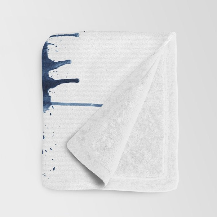 Boston Skyline Watercolor Blue, Art Print By Synplus Throw Blanket Gallery Image 3