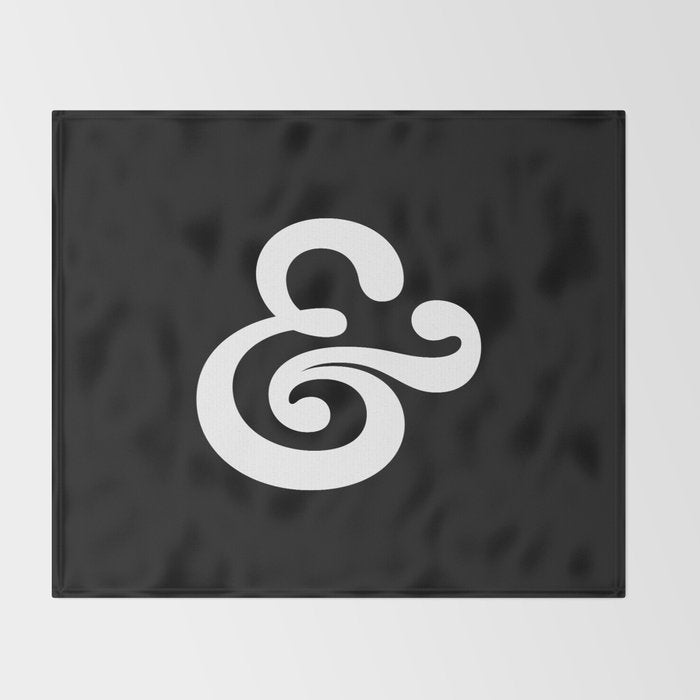 The Ampersand: B&W Edition Throw Blanket Gallery Image 2