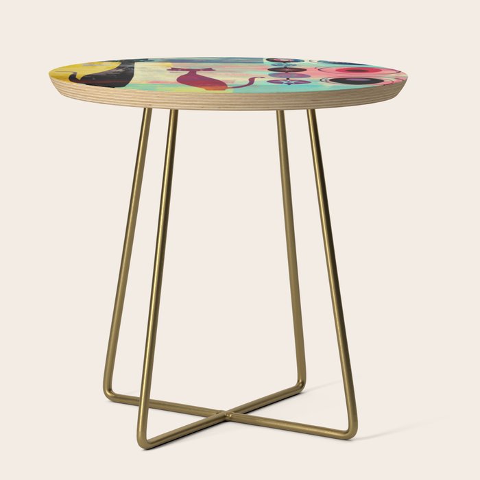 Mid-Century Modern 2 Cats - Graffiti Style Side Table Gallery Image 1