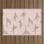 Sloths Pole Dancing Club Outdoor Rug Gallery Image 1
