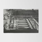 Wall Street, Stock Exchange, New York, New York black and white photograph Rug Gallery Image 2