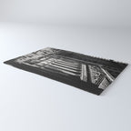 Wall Street, Stock Exchange, New York, New York black and white photograph Rug Gallery Image 3