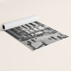 Wall Street, Stock Exchange, New York, New York black and white photograph Yoga Mat Gallery Image 2