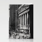 Wall Street, Stock Exchange, New York, New York black and white photograph Stationery Card Gallery Image 2