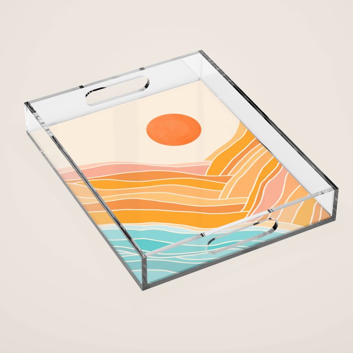 Adventure On The Horizon Abstract Landscape Acrylic Tray Gallery Image 1