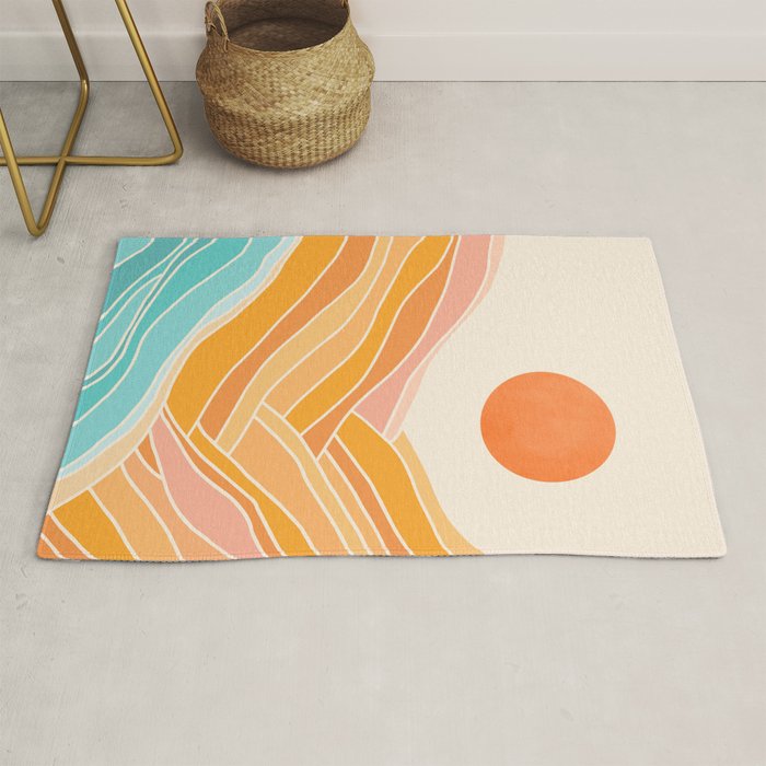 Adventure On The Horizon Abstract Landscape Rug Gallery Image 1