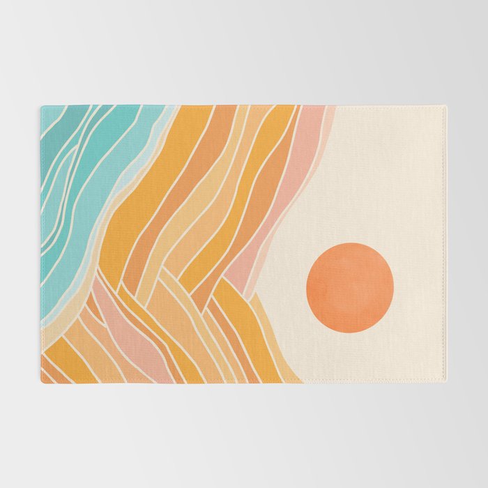 Adventure On The Horizon Abstract Landscape Rug Gallery Image 2