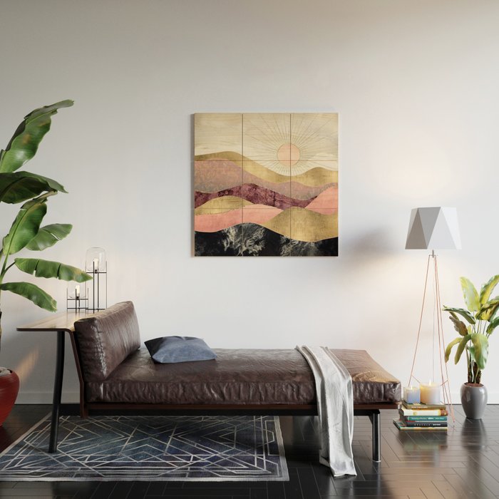 Blush Sun Wood Wall Art Gallery Image 2
