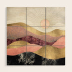 Blush Sun Wood Wall Art Gallery Image 1