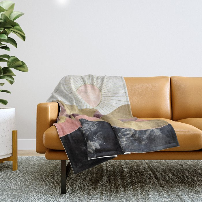 Blush Sun Throw Blanket Gallery Image 1