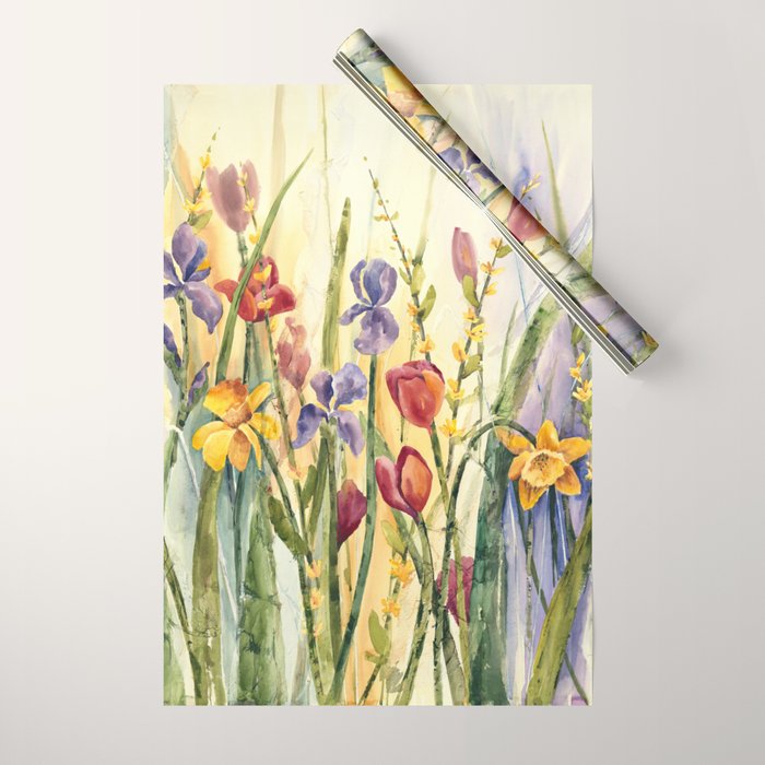 Spring Medley Flowers Wrapping Paper Gallery Image 1